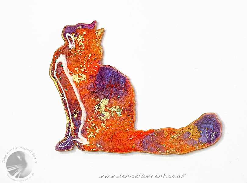 Longhaired Cat Brooch - Poppy