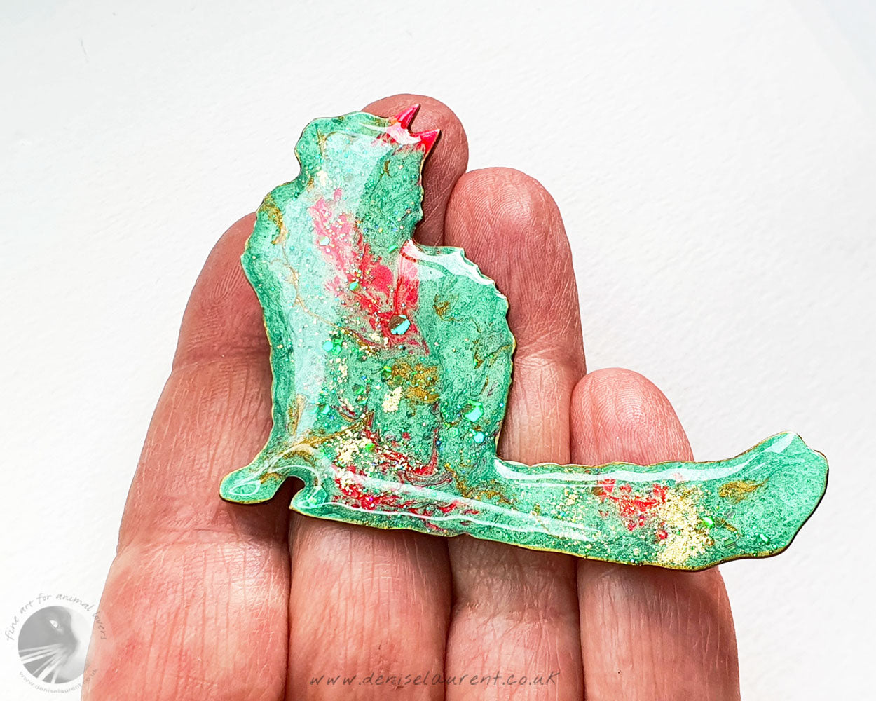 Longhaired Cat Brooch - Poppy