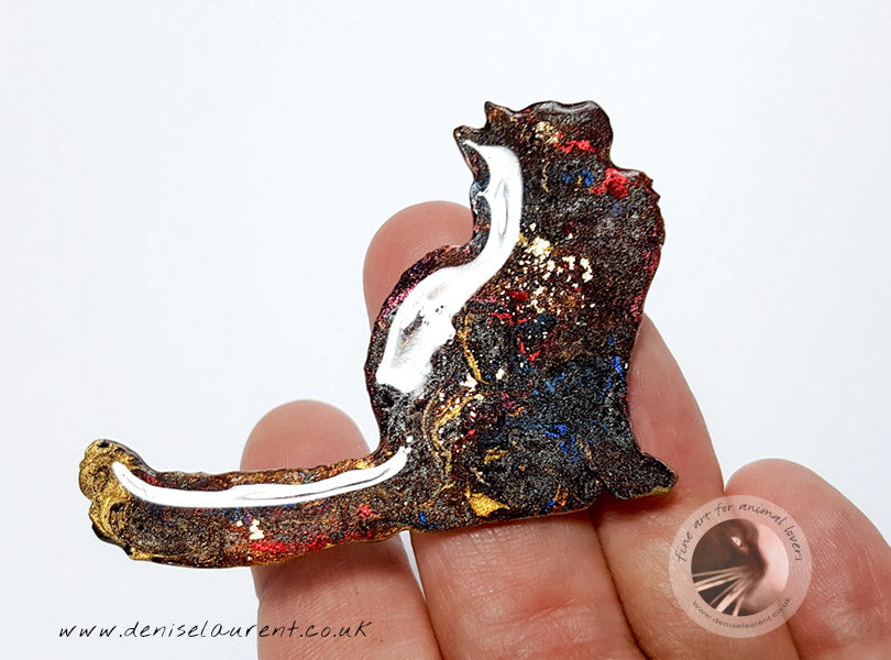 Maine Coon Cat Brooch - Poppy