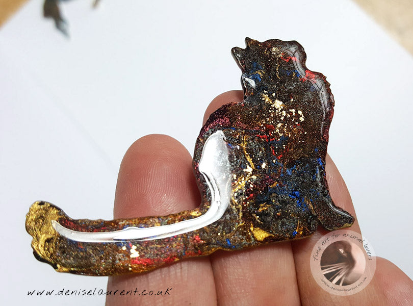 Maine Coon Cat Brooch - Poppy