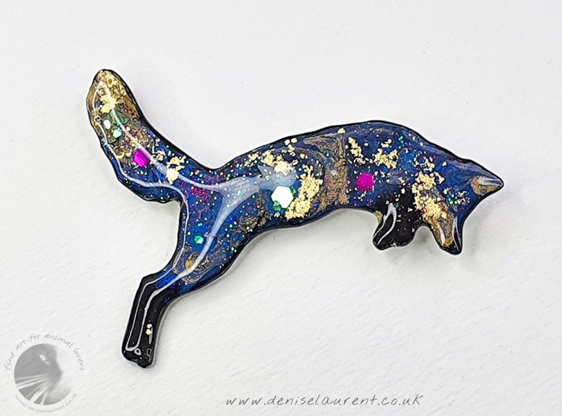 Pouncing Fox Brooch
