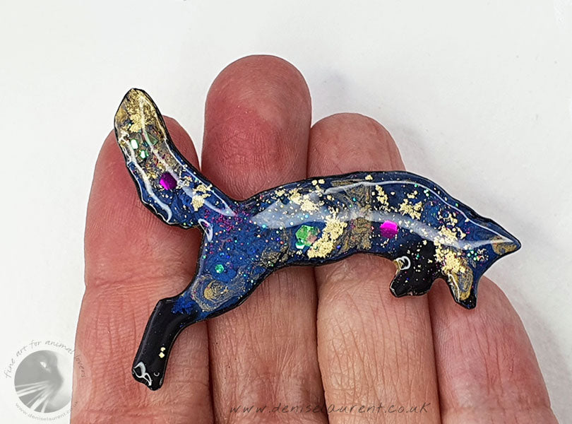 Pouncing Fox Brooch