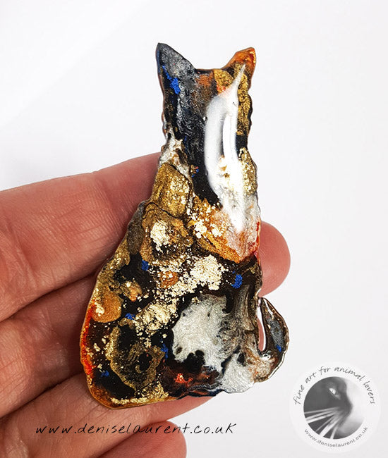 Tortie Cat Brooch