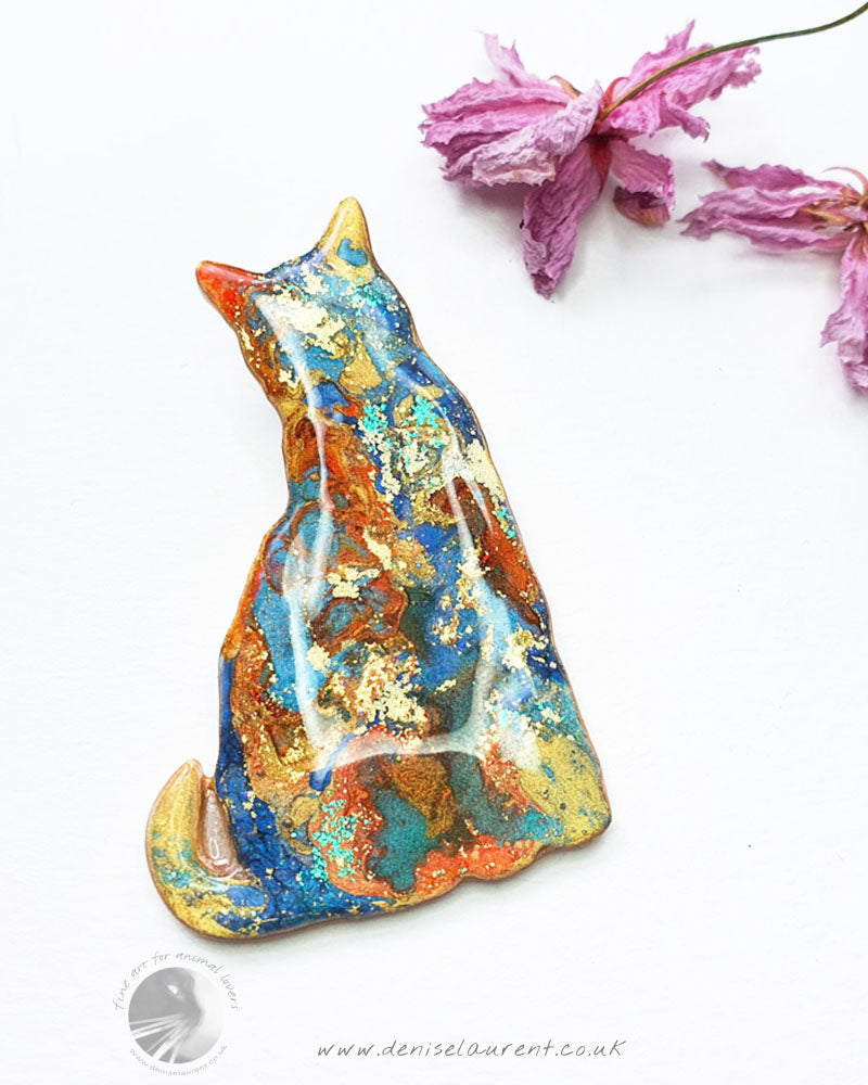 Puss Cat Brooch - Summer Sun