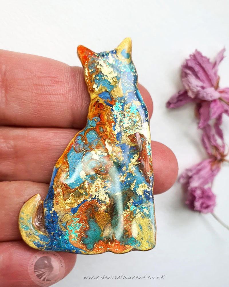 Puss Cat Brooch - Summer Sun