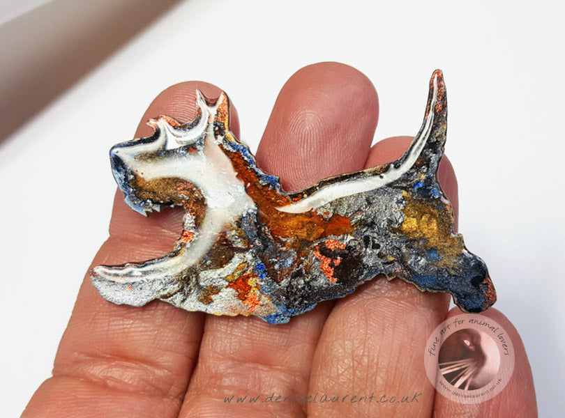 Running Terrier Dog Brooch