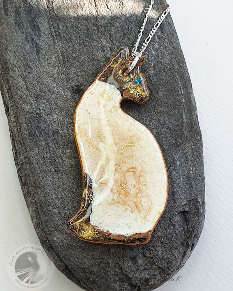 Reversible Siamese Cat Necklace