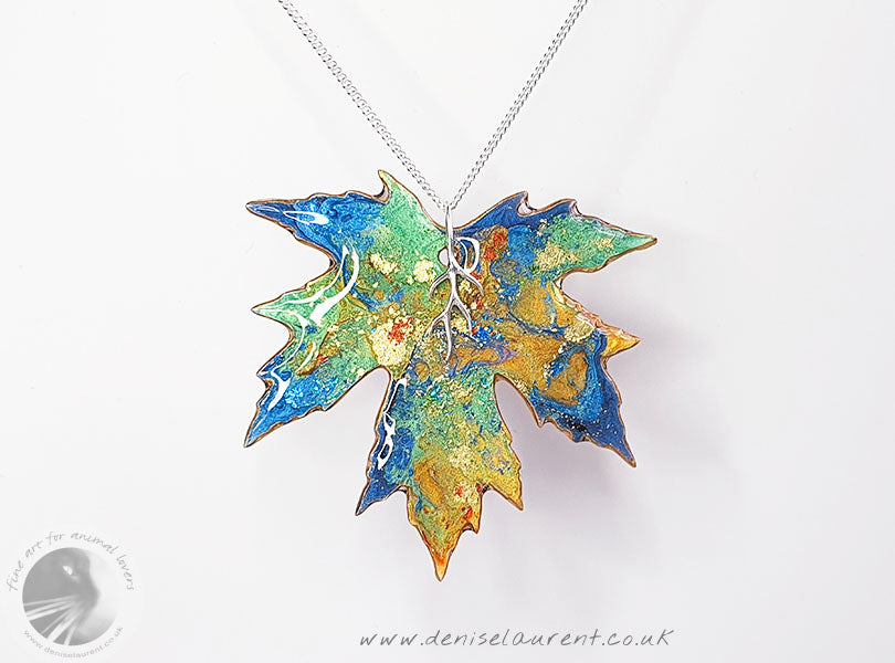 Silver Maple Leaf Reversible Necklace