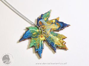 Silver Maple Leaf Reversible Necklace