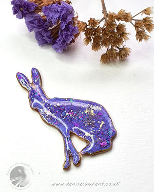 Hare Brooch - Purple