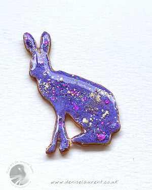 Hare Brooch - Purple
