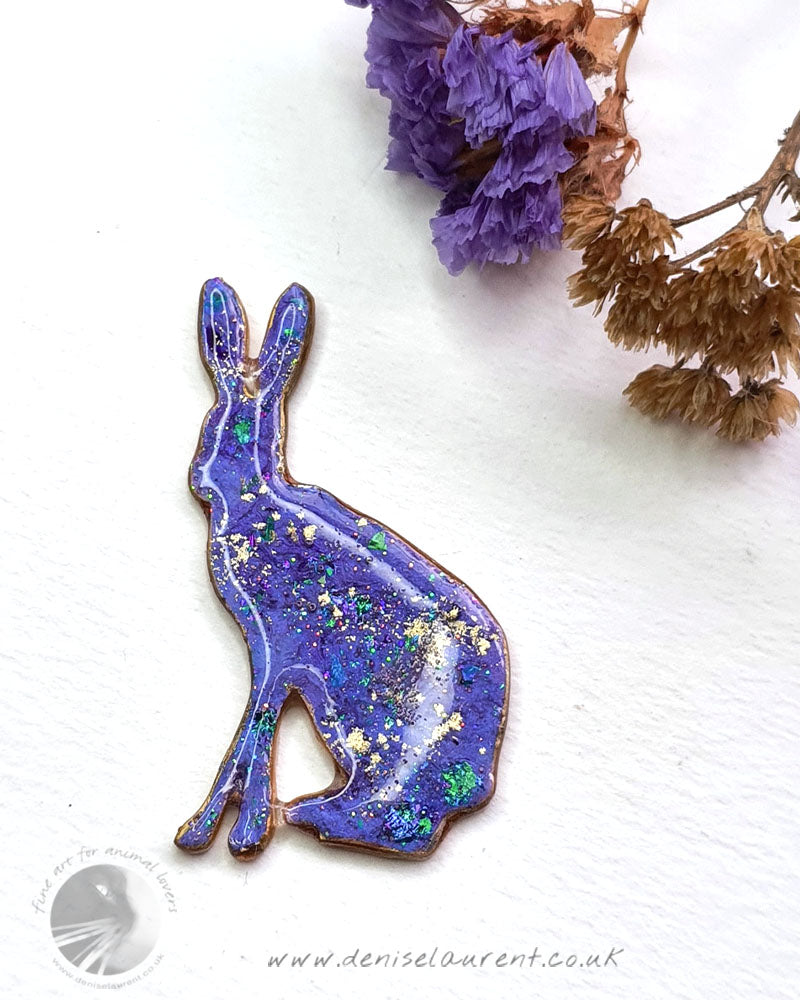 Hare Brooch - Purple