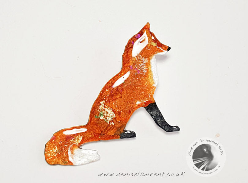 Fox Brooch - Sitting Fox