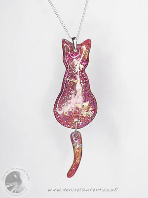 Swing Tail Reversible Cat Pendant