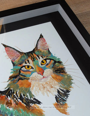 Tabby Queen - 16x12" Resin Cat Painting Framed