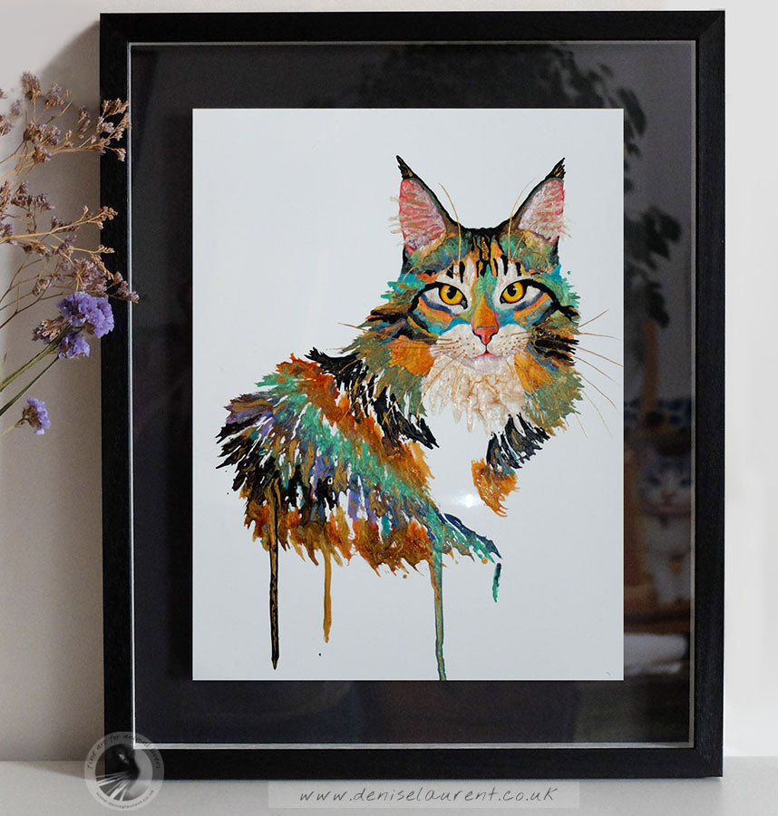 Tabby Queen - 16x12" Resin Cat Painting Framed