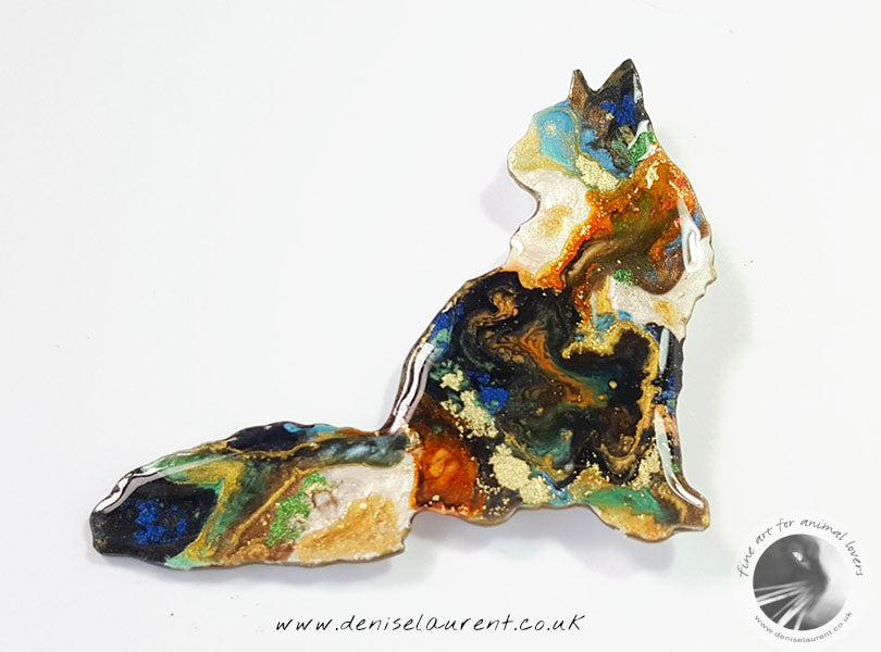 Longhaired Cat Brooch - Teddy