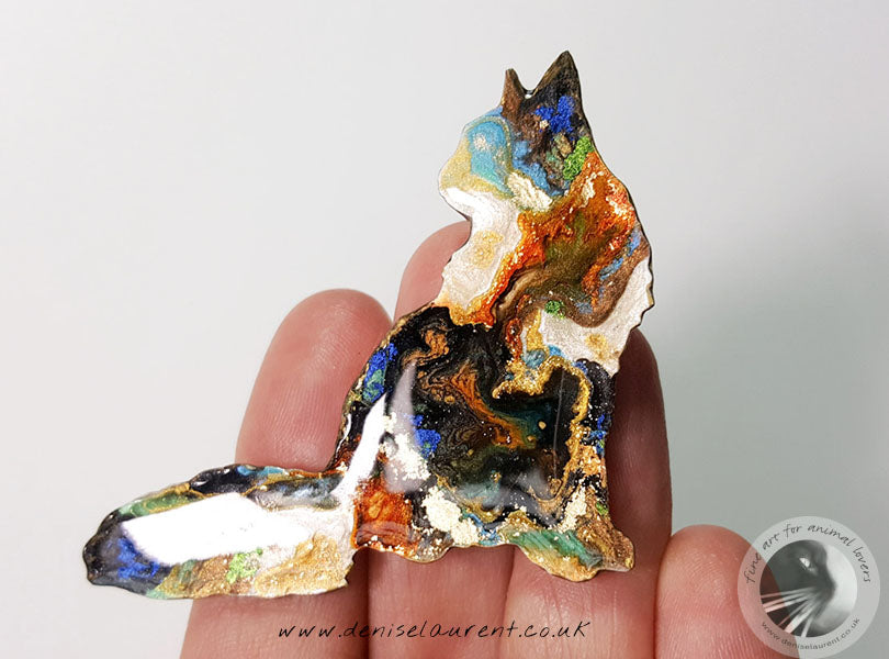 Longhaired Cat Brooch - Teddy