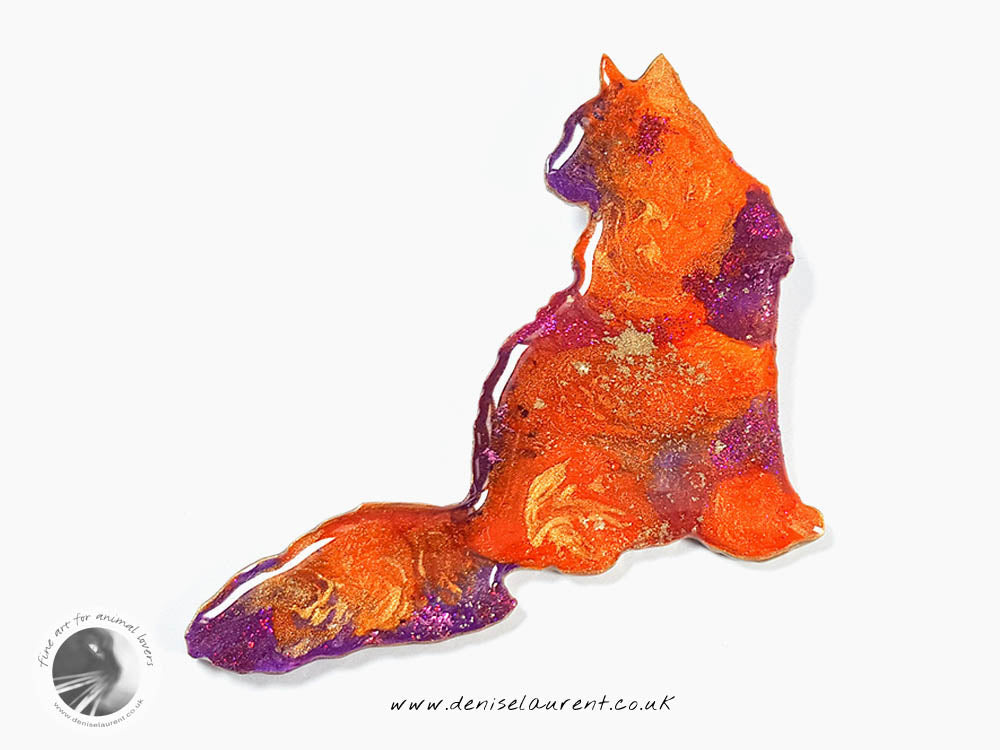 Longhaired Cat Brooch - Teddy