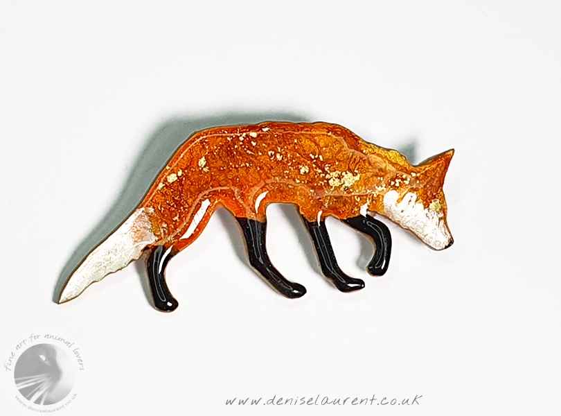 Walking Fox Brooch
