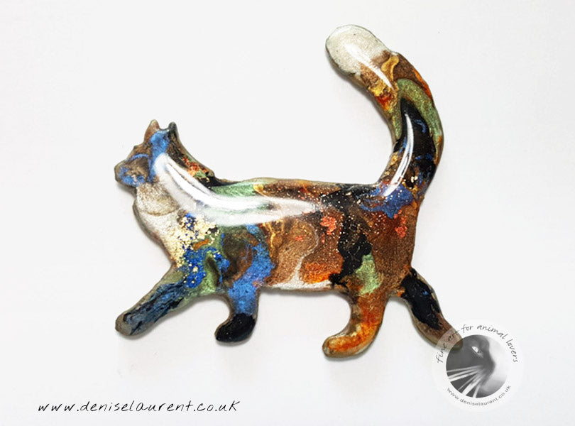 Walking Maine Coon Cat Brooch