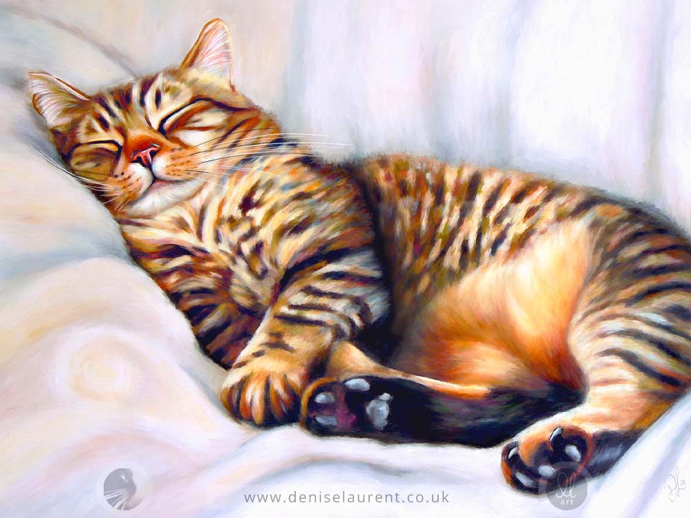 After The Hunt - Tabby Cat Art Print