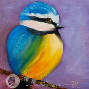 Cheeky Blue Tit 6x6" Painting