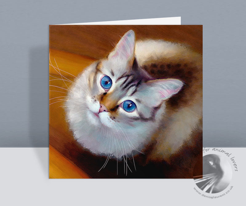 On The Stairs - Bengal Cat Card