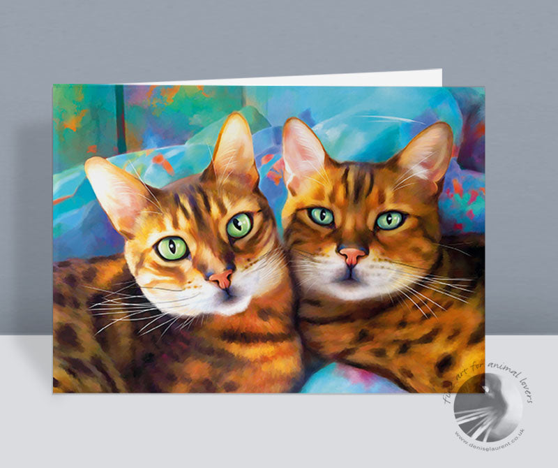 Pip And Horace Bengal Cat Card