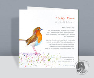 Fluffy Robin - Greetings Card