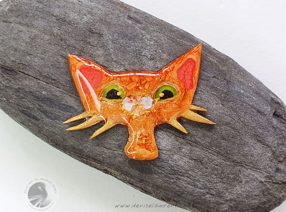 Catitude Cat Brooch - Ginger