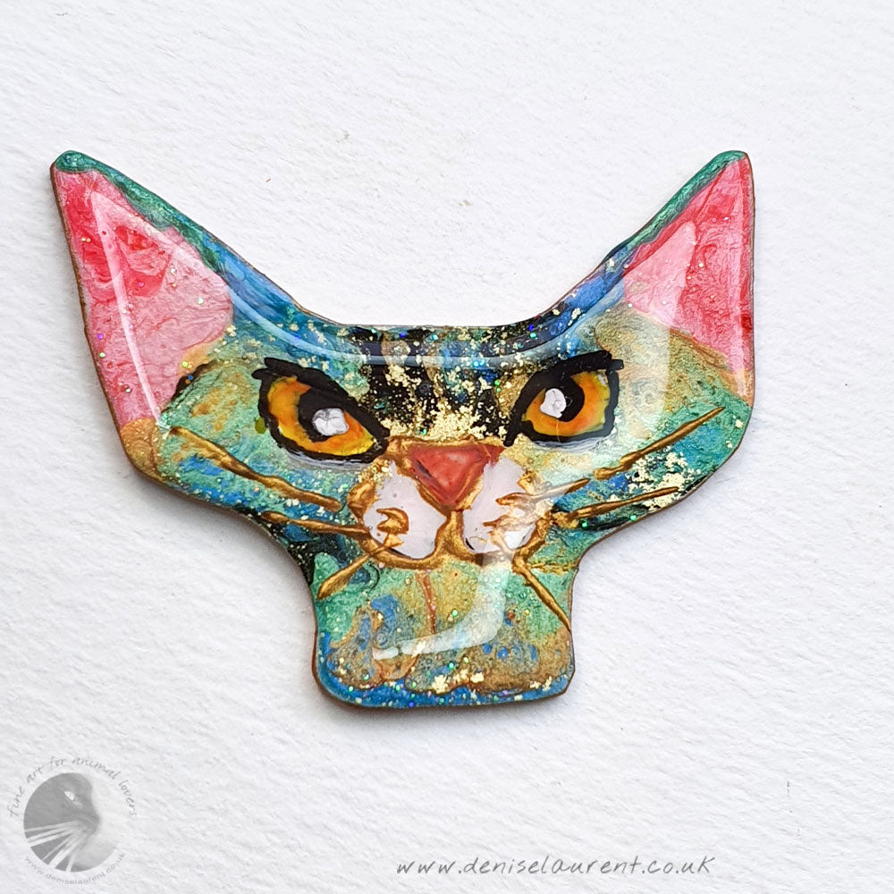 Catitude Cat Brooch - Tabby Terror