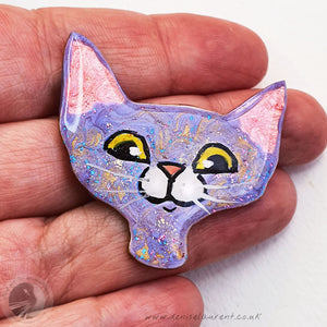 Catitude Cat Brooch - Lilac