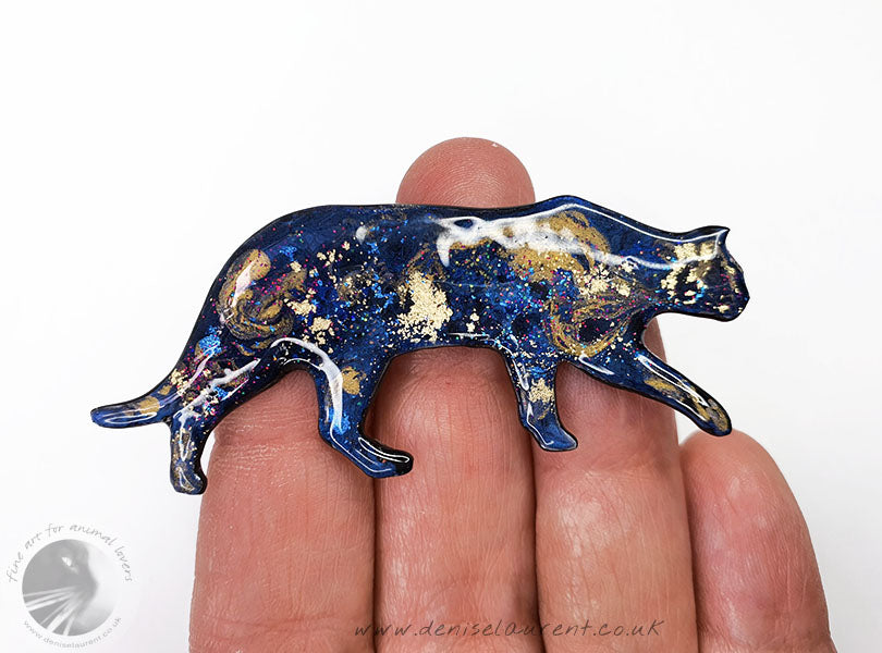 Charlie - Strolling Cat Brooch