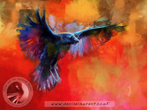 Coming In To Land - Crow Bird Print