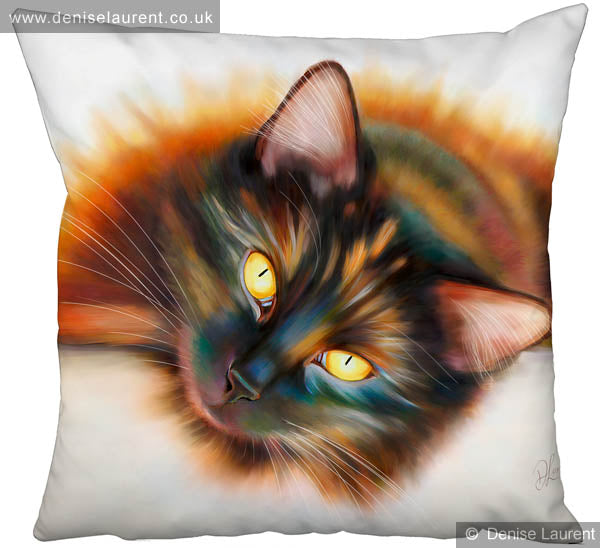 Sunbathing Black Cat Cushion