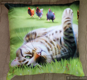 Here Come The Girls Tabby Cat Cushion