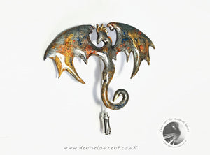 Dragon Stick Pin - Silver Gold