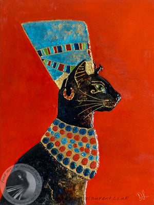 Jetneret - An Egyptian Cat Painting - Sold
