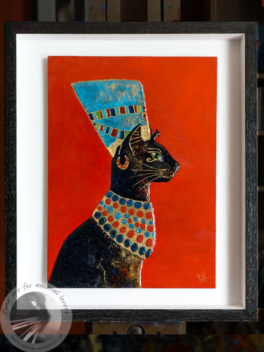 Jetneret - An Egyptian Cat Painting - Sold