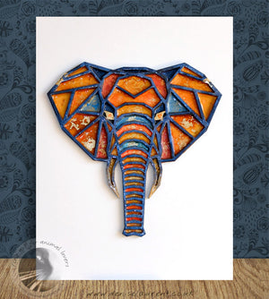 Elephant Head - Resin Painting
