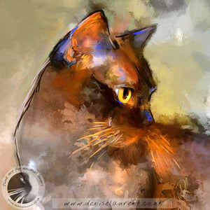 contemporary abstract brown burmese cat art print