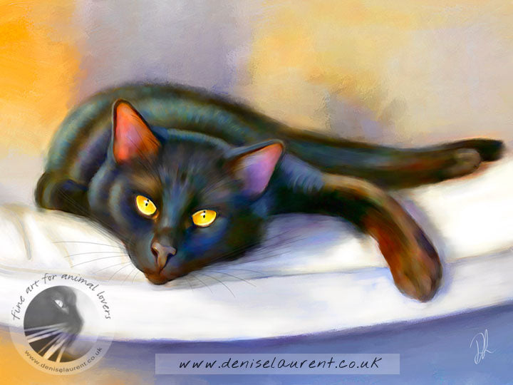 Golden Eyes Black Cat Print