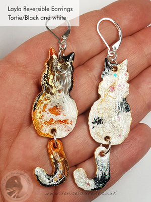 Commission A Pair of Reversible Layla Cat Earrings
