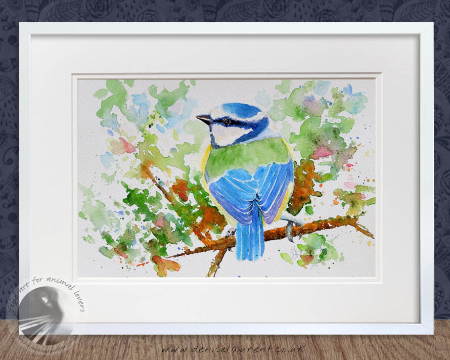 Little Blue Tit - 12x9" Watercolour Painting