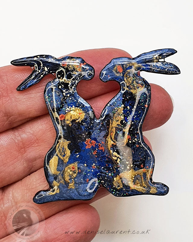 Loving Hares Brooch