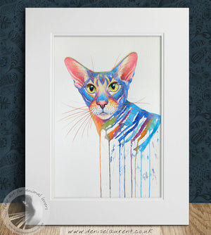Ollie - Oriental Cat Watercolour - Sold