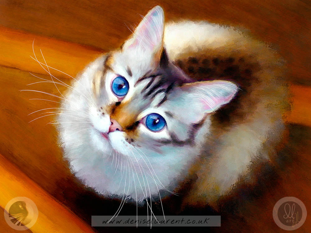 On The Stairs - Bengal Cat Art Print