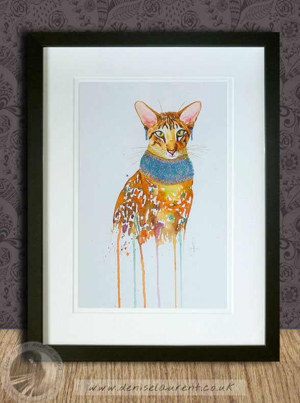 Pharaoh Cat - Oriental Cat Watercolour Painting