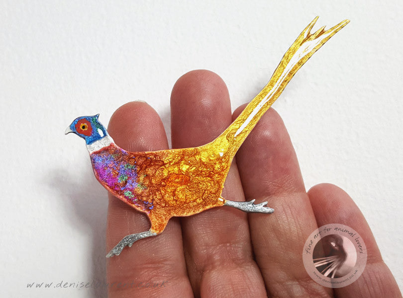 Running Pheasant Brooch